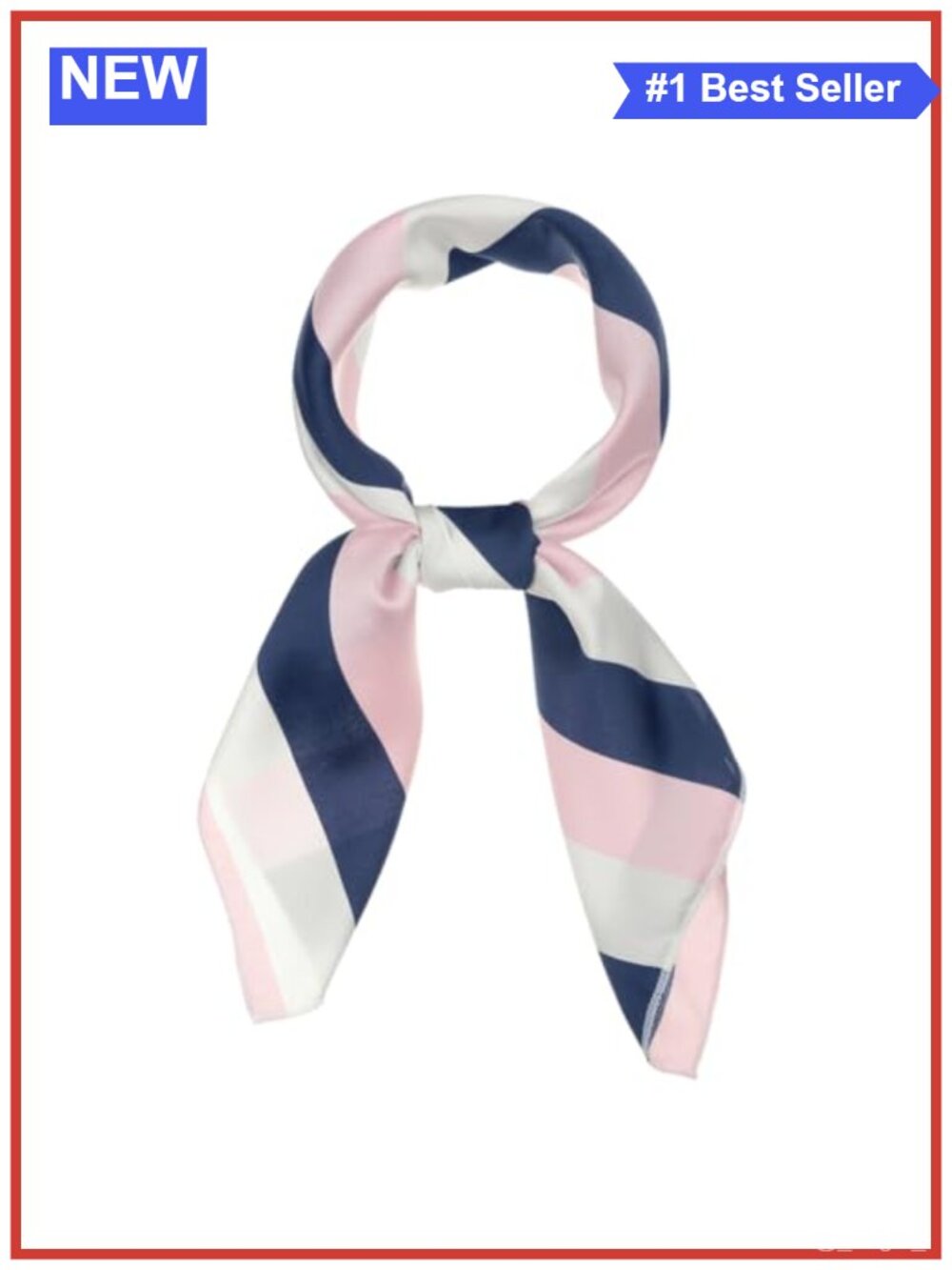 Allegra K Polyester Stripe Print Square Scarf Neck Head Wrap 70cm